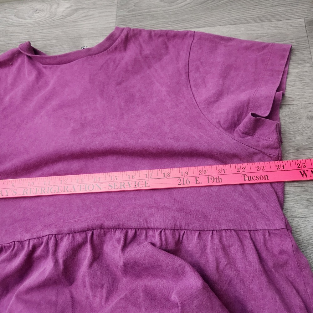 ASOS Curve Purple Maxi T Shirt Dress Size 18 Acid Wash Smock Tie Back Detail - Picture 5 of 13
